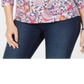 Charter Club Women's Petite Cotton Printed Top  Bright White Combo Size Petite M