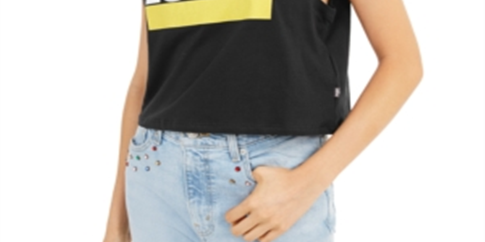 Levi's Women's Graphic Crop Tank Black Size Medium