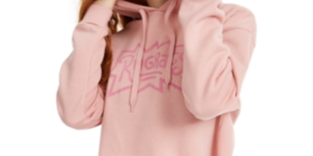 Warner Brothers Juniors' Cropped Rugrats Hoodie - Blush Pink Size XL