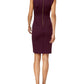 Calvin Klein Women's Cocktail Dress Ruffled V Neck Purple Size 4