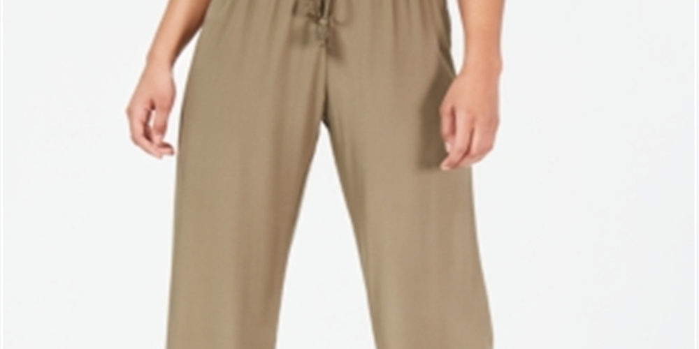 Be Bop Junior's Wide Leg Soft Pants Green Size Medium