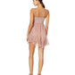 FREE PEOPLE Women's Spaghetti Strap Short Fit + Flare Dress Coral Size Large