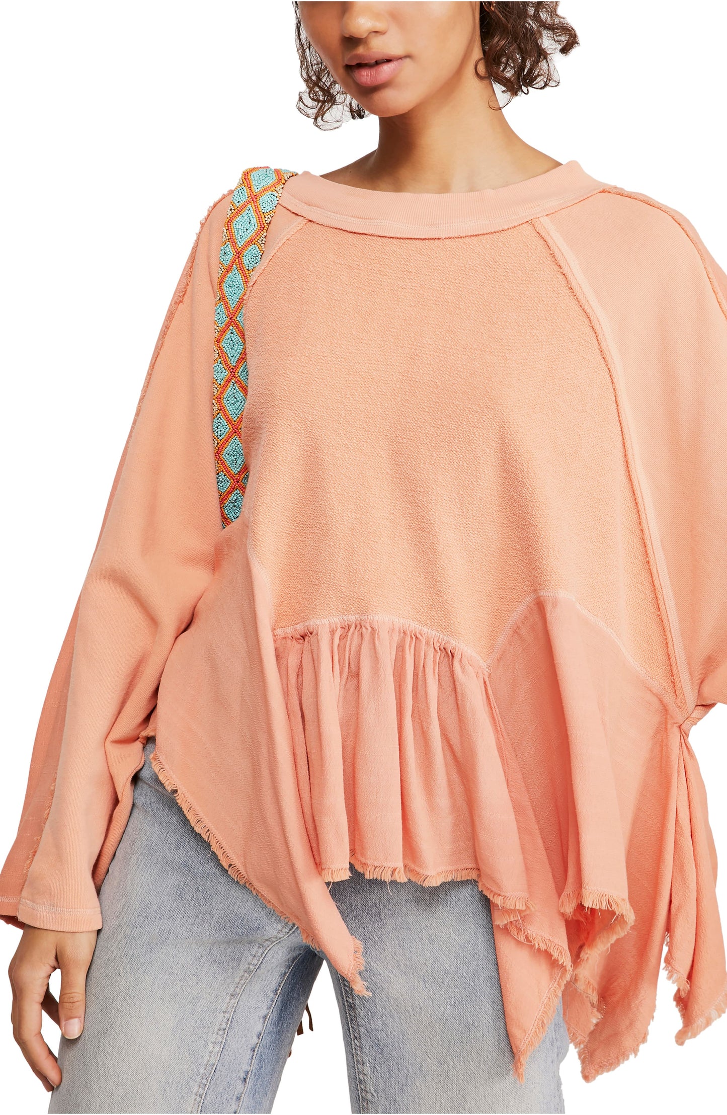 Free People Women's Duster Pullover Sweater Orange Size X-Small