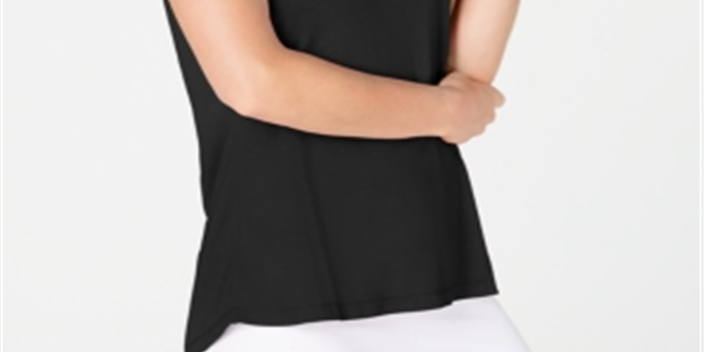 Ideology Women's Athletic Tie-Back Tank Top Black Size Largr