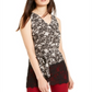 Michael Kors Women's Floral Cap Sleeve Crew Neck T-Shirt Black Size XX-Large