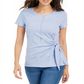 Style & Co Women's Side-Tie Top Blue Size 2XL