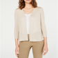 Alfani Women's Otto Textured 3/4 Sleeves Cardigan Sweater Brown Size Large