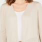 Alfani Women's Otto Textured 3/4 Sleeves Cardigan Sweater Brown Size Large