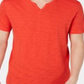 INC International Concepts Men's Ribbed Split Tee Red Size XXL