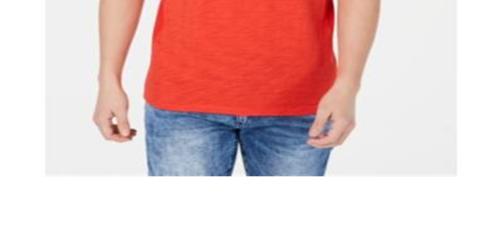 INC International Concepts Men's Ribbed Split Tee Red Size XXL