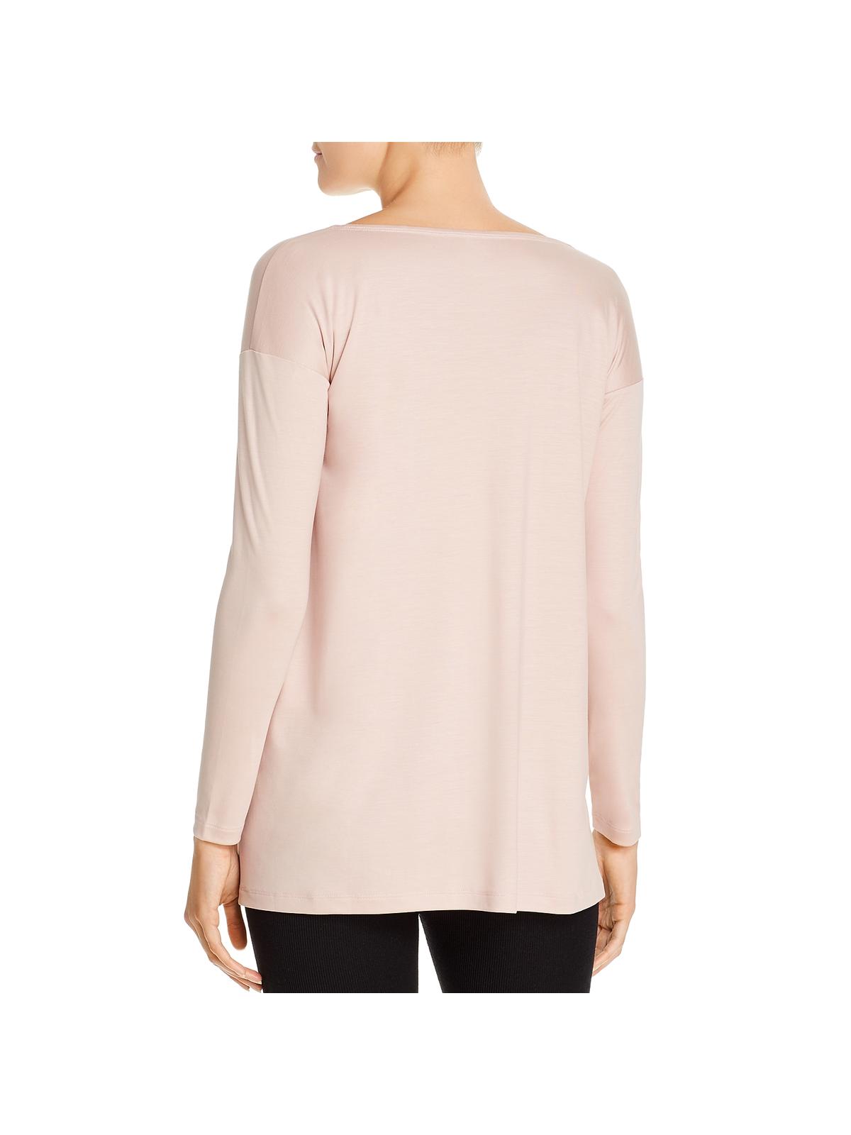 Eileen Fisher Women's Tencel Ballet Neck Box Top Pink Size Large