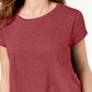 Style & Co Women's Handkerchief Hem T-Shirt Red Size Small