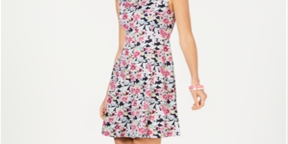 Connected Women's Floral SeaFit & Flare Dress Navy Size 10 P