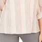 Style & Co Women's Striped Split Neck Top Pink Size X-Small