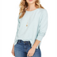 Style & Co Women's Contrast Stitched Sweatshirt Green Size Large