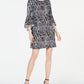 MSK Women's Animal Print Kimono Sleeve Short Sheath Evening Dress White Size Medium