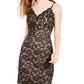 Morgan & Co Women's Glitter Spaghetti Strap Sweetheart Neckline Above the Knee Body Con Evening Dress Black Size 0