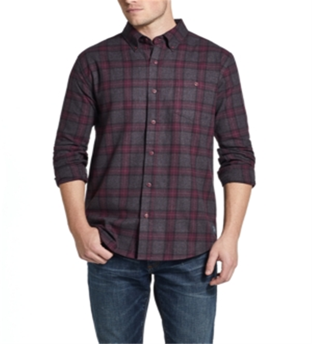 Weatherproof Vintage Men's Brushed Flannel Plaid Shirt Red Size XXX-Large