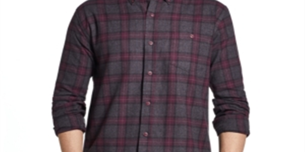 Weatherproof Vintage Men's Brushed Flannel Plaid Shirt Red Size XXX-Large