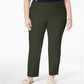 Charter Club Women's Plus Cambridge Tummy Control Pull on Pants Green Size 24W