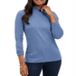 Karen Scott Women's Cotton Heather Long Sleeve Top Blue Size Small