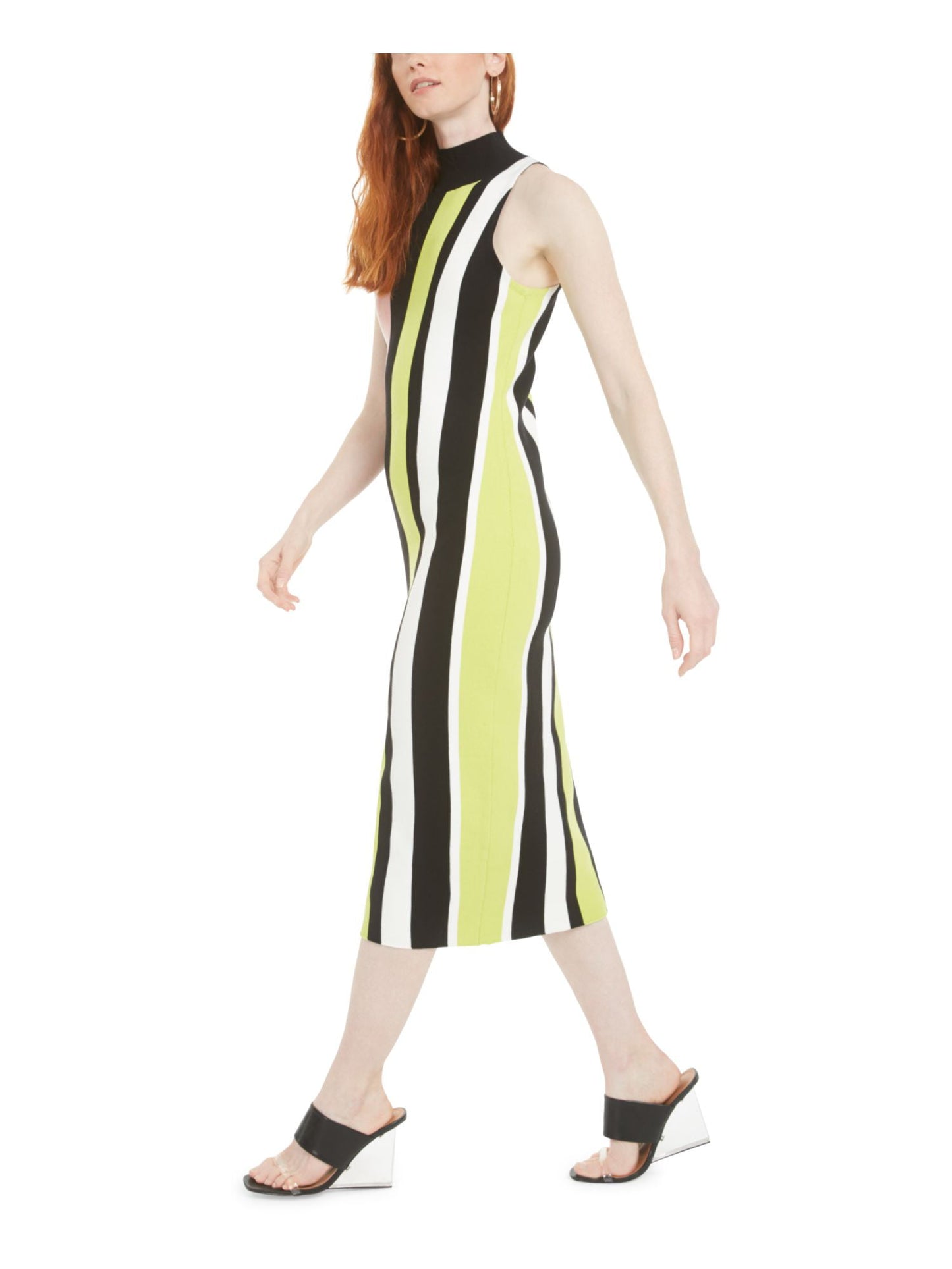 Bar III Women's Stripe Sweater Dress Black Size X-Small