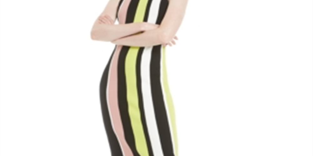 Bar III Women's Stripe Sweater Dress Black Size X-Small