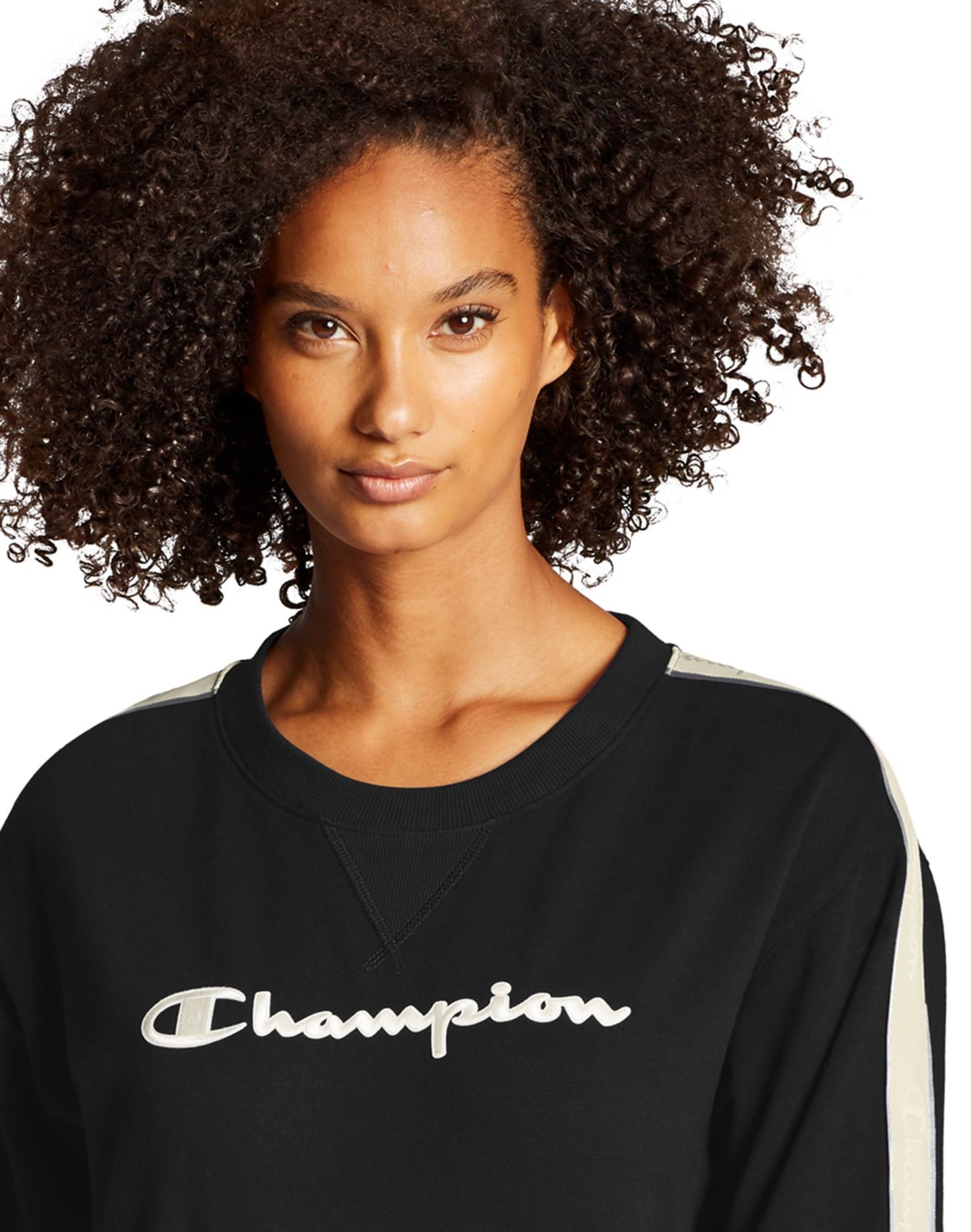Champion Women's Heritage Fleece Crew Shirt Black Size Large