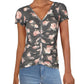 Ultra Flirt Women's Waffle Cinched Pullover Top Gray Size Large