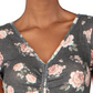 Ultra Flirt Women's Waffle Cinched Pullover Top Gray Size Large