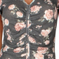 Ultra Flirt Women's Waffle Cinched Pullover Top Gray Size Large