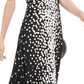 Alfani Women's Mock Neck Printed MIDI Dress Black Size Small