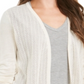 Charter Club Women's Chevron Pointelle Cardigan Brown Size X-Small