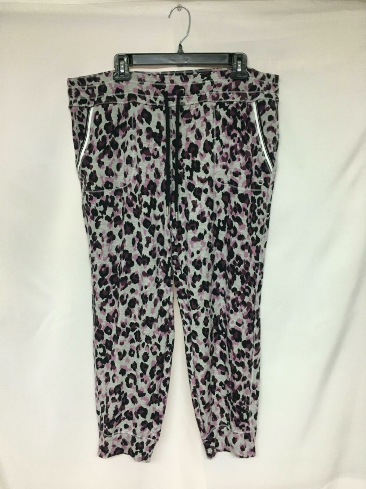Calvin Klein Women's Leopard Performance Joggers Gray Size 2XL