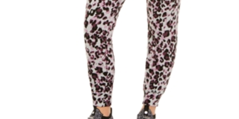 Calvin Klein Women's Leopard Performance Joggers Gray Size 2XL