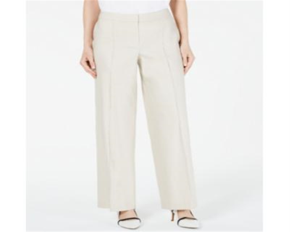 Alfani Women's Wide Leg Linen Pants Brown Size 8Petite