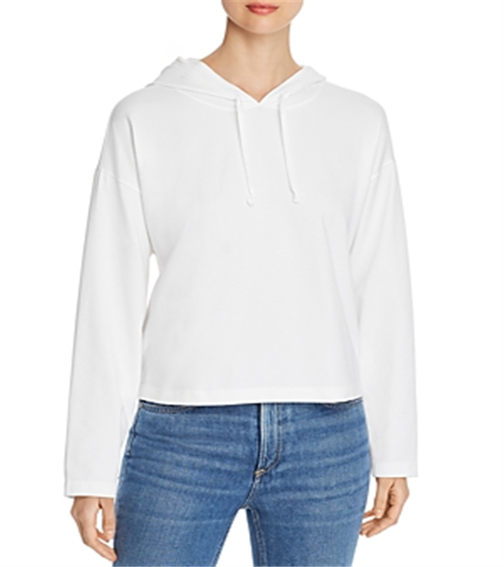 Eileen Fisher Women's Organic Cotton Stretch Jersey Hooded Box Top White Size Large