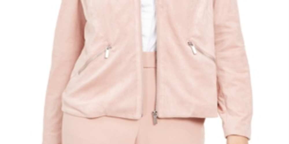 Alfani Women's Faux Suede Jacket Pink Size Small