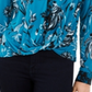 INC Women's  Twist-Front Top  - Pumpkin Blooms Green Size Medium