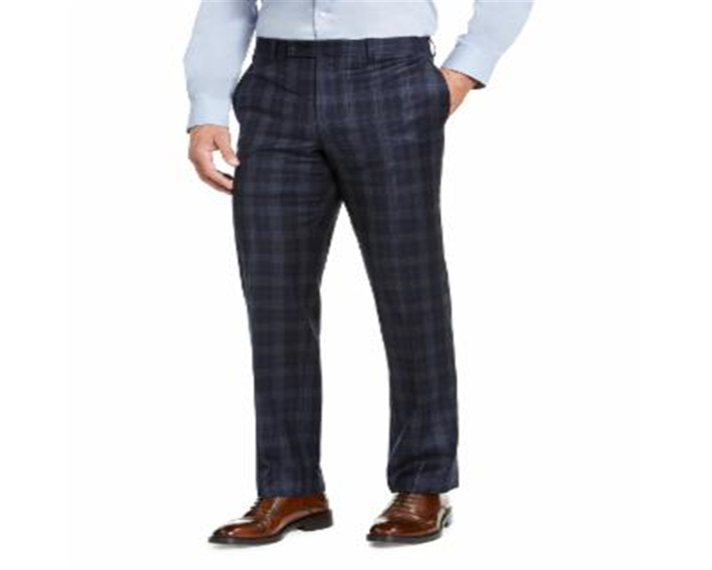 Lauren Ralph Lauren Men's Plaid Stretch Dress Pants Navy Size 34X34