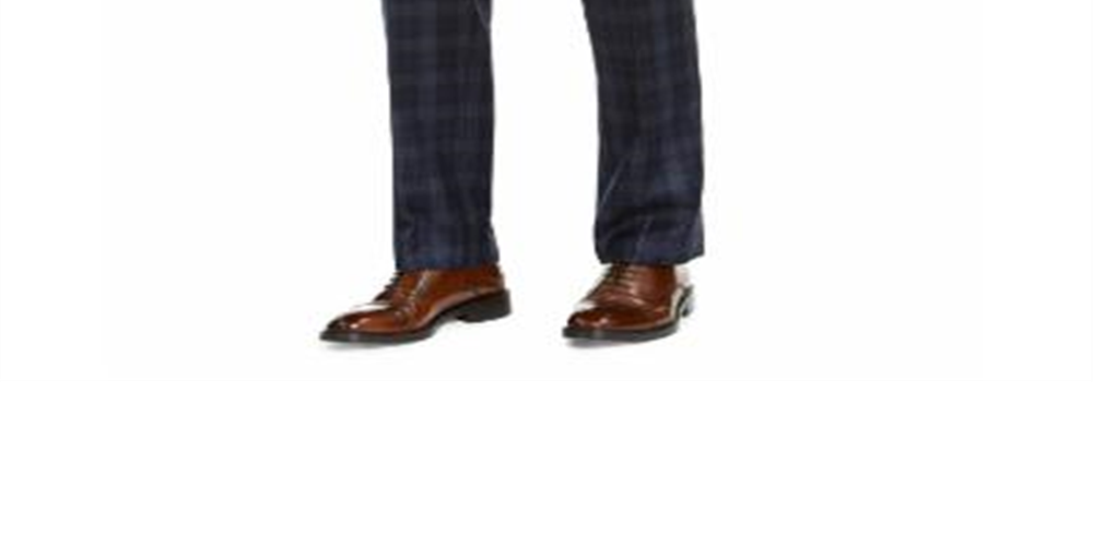 Lauren Ralph Lauren Men's Plaid Stretch Dress Pants Navy Size 34X34