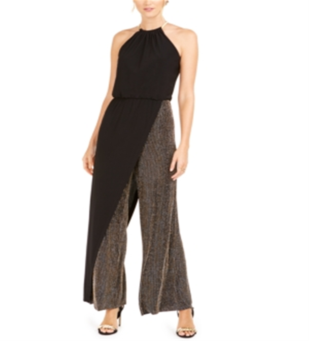 PISARRO NIGHTS Women's  Sleeveless Wide Leg Party Jumpsuit Petites Black Size 14 P