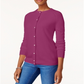 Karen Scott Women's  Bead-Button Cardigan  Purple Size Small