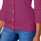 Karen Scott Women's  Bead-Button Cardigan  Purple Size Small