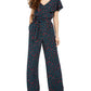Crystal Doll Junior's Animal Print Jumpsuit Green Size Small