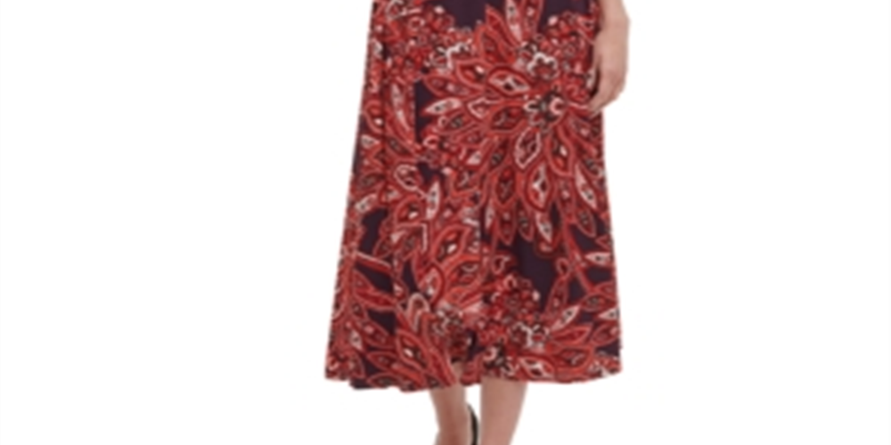 Tommy Hilfiger Women's Jersey Printed MIDI Dress Purple Size 14