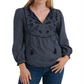Lucky Brand Women's Polka Dot Floral T-Shirt NavySize Medium