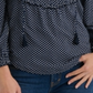 Lucky Brand Women's Polka Dot Floral T-Shirt NavySize Medium