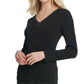 DKNY Women's Pullover Sweater Embellished V Neck Black Size Large
