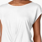 INC Women's Twist Front Basic T-Shirt White Size M